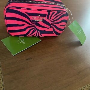 Kate Spade Vibrant Pink and Black Cosmetic Case